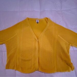 CAbi Yellow Cardigan Sweater with Cozy Knit Design